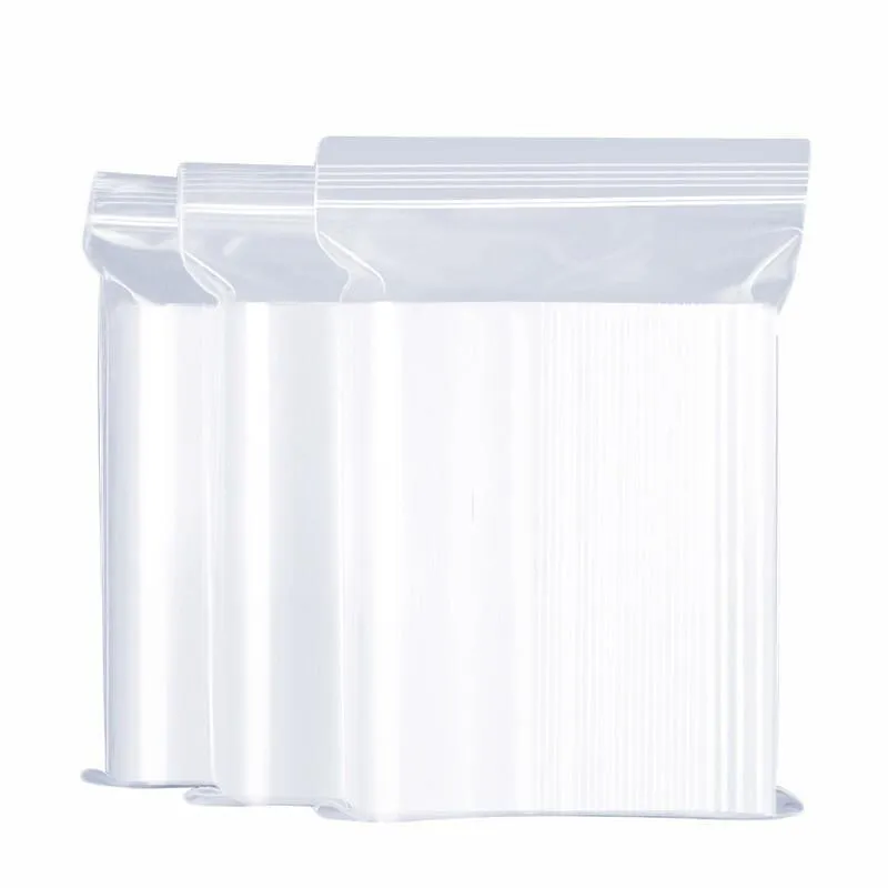 10 Bags 20*28*5 Thread 100 Pieces/Bag Food Self Sealing Bag Thickened Waterproof PE Transparent Bag