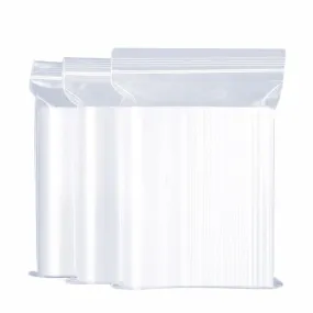 100 Pieces Disposable PE 12 Thread Self Sealing Bag Thickened Transparent Sealed Bag Zipper Bag Sample Storage Bag