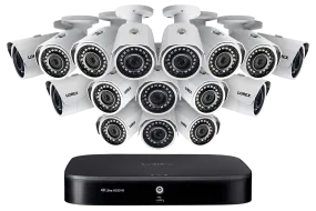 1080p Camera System with 16-Channel 4K DVR and Sixteen 1080p HD Metal Outdoor Cameras, 150FT Night Vision