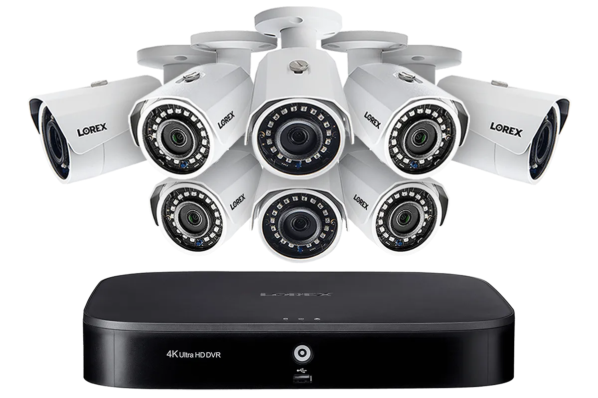 1080p Camera System with 8-Channel 4K DVR and Eight 1080p HD Metal Outdoor Cameras, 150FT Night Vision