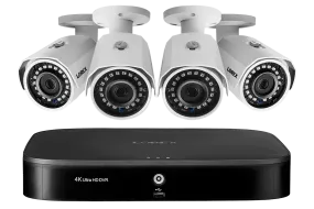 1080p Camera System with 8-Channel 4K DVR and Four 1080p HD Metal Outdoor Cameras, 150FT Night Vision