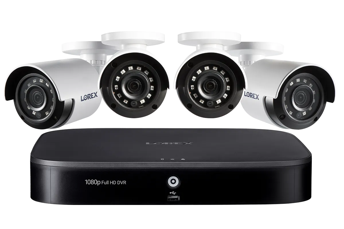 1080p HD 8-Channel Security System with 1080p HD Weatherproof Bullet Security Camera, Advanced Motion Detection and Smart Home Voice Control