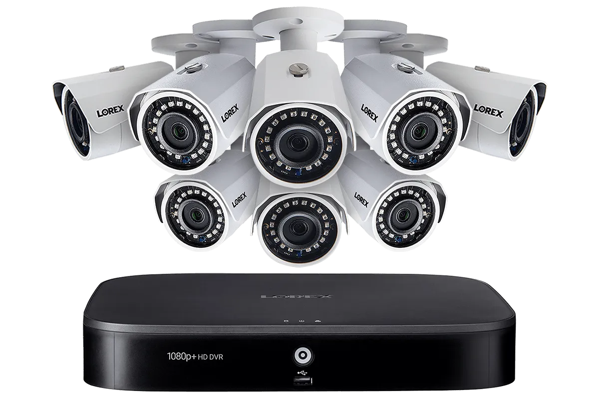 1080p HD Home security system with 8 outdoor cameras, 150ft night vision, 16 channel DVR with 2TB hard drive