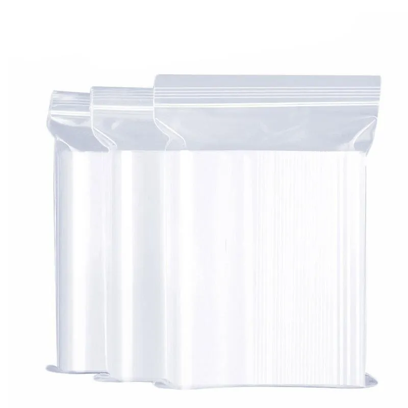 15 Bags 17*25*5 Thread 100 Pieces/Bag Food Self Sealing Bag Thickened Waterproof PE Transparent Bag