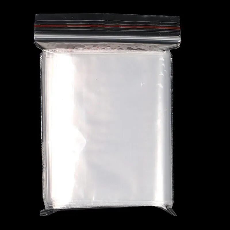 15cm * 22cm 500 Pieces Disposable PE 8 Thread Self Sealing Bag Thickened Transparent Sealed Bag Zipper Bag Sample Storage Bag