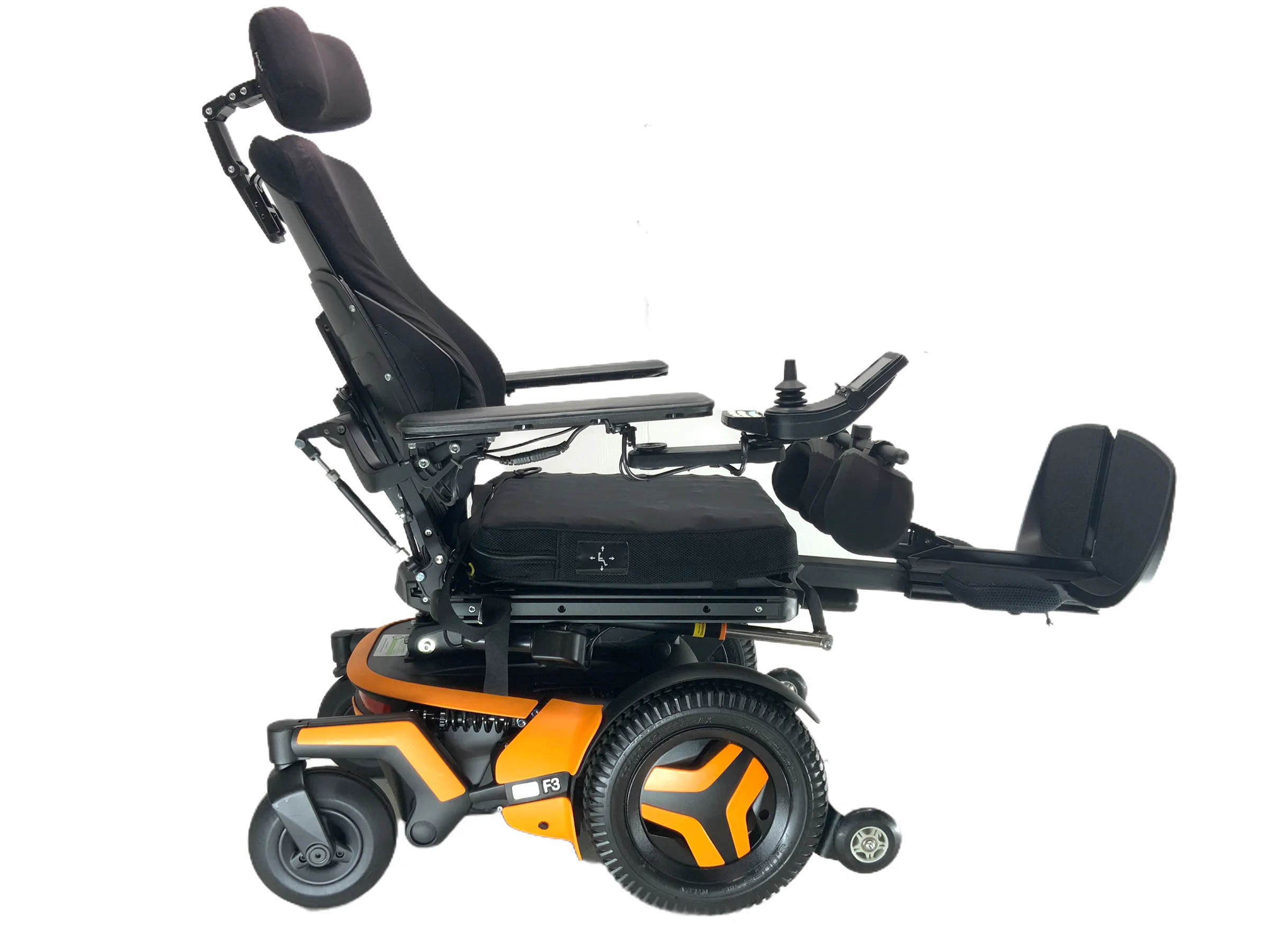 2019 Permobil F3 Rehab Power Chair | 17 x 18 Seat |  Tilt, Recline, Power Legs. Leg Extension, Seat Elevate, Anterior Tilt