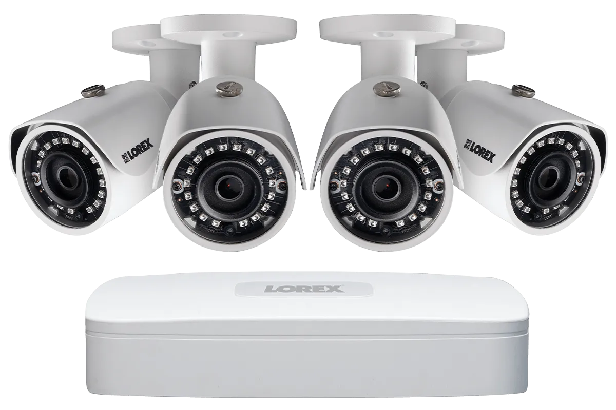 2K IP Security Camera System with 4 Channel NVR and 4 x 2K (3MP) IP Cameras