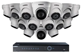 2K Super HD IP NVR security camera system with sixteen 2K (5MP) IP dome cameras with audio and color night vision