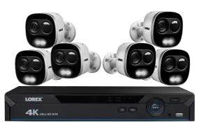 4K Ultra HD IP NVR System with 6 Active Deterrence Security Cameras, 130ft Night Vision