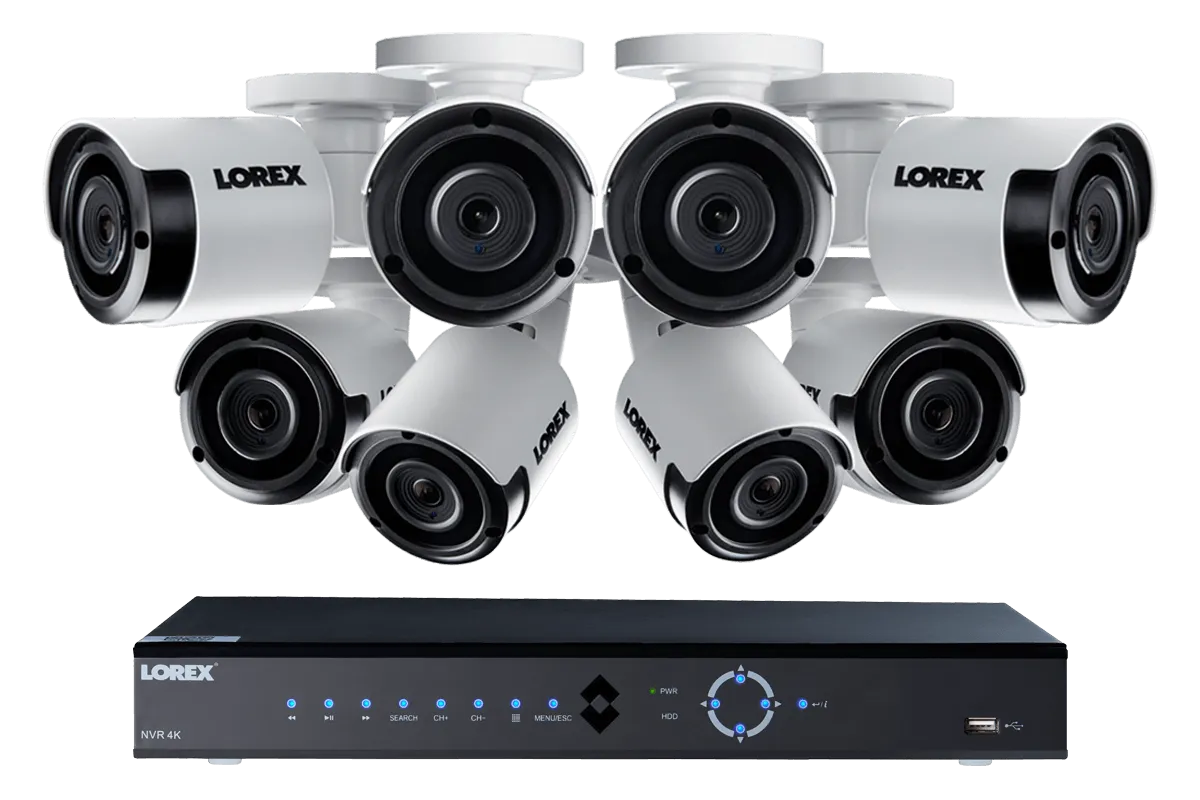 4K Ultra HD IP NVR system with eight 2K (5MP) IP cameras