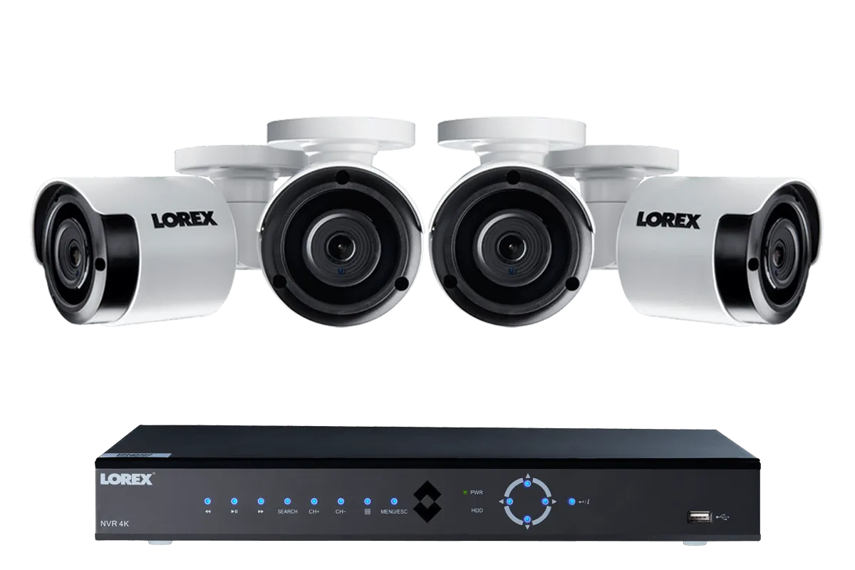 4K Ultra HD IP NVR system with four 2K (5MP) IP cameras