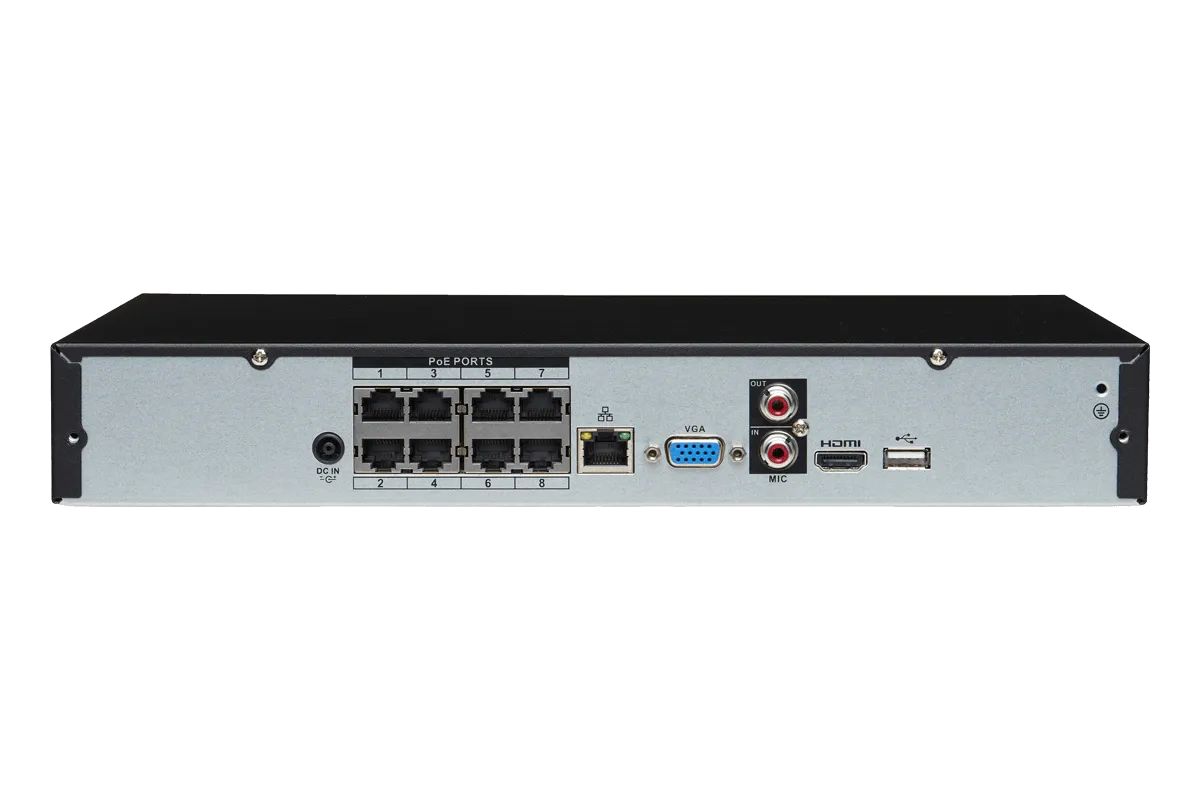 4K Ultra HD NVR with 8 Channels, 2 TB Hard Drive, and Deterrence Compatibility