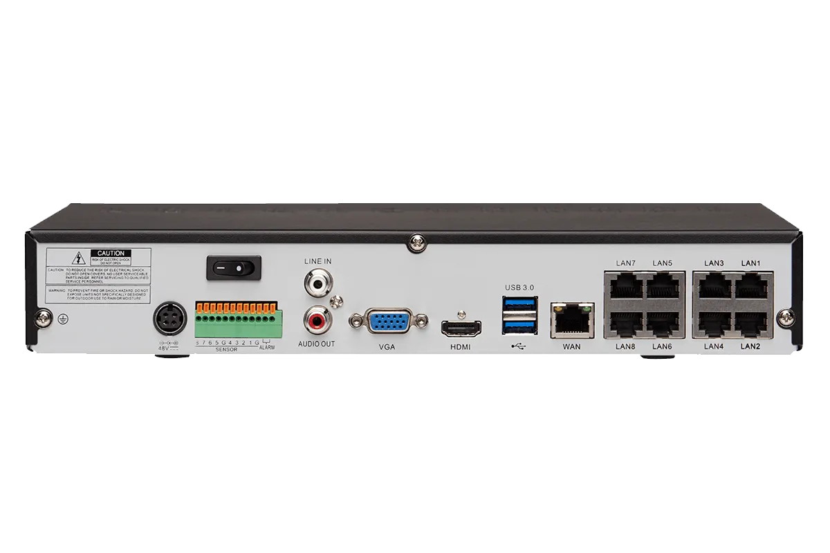 4K Ultra HD NVR with 8 Channels and Deterrence Compatibility