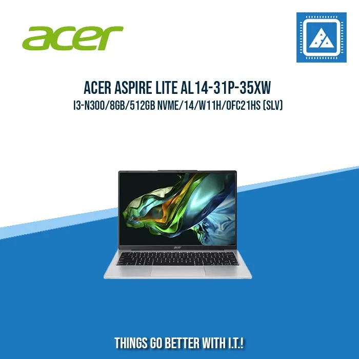 ACER ASPIRE LITE AL14-31P-35XW I3-N300/8GB/512GB NVME | BEST FOR STUDENTS LAPTOP