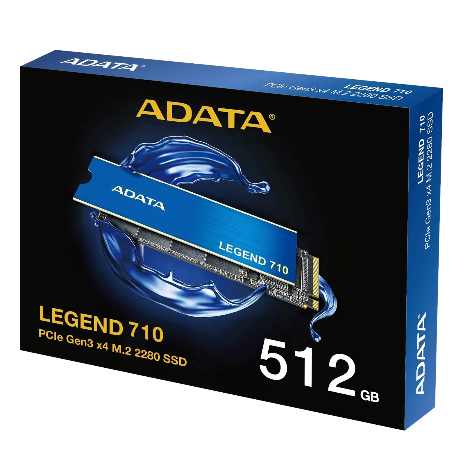 Adata Legend 710 (ALEG-710-512GCS) 512GB NVMe SSD, M.2 Interface, PCIe Gen3, 2280, Read 2400MB/s, Write 1800MB/s, Heatsink, 3 Year Warranty