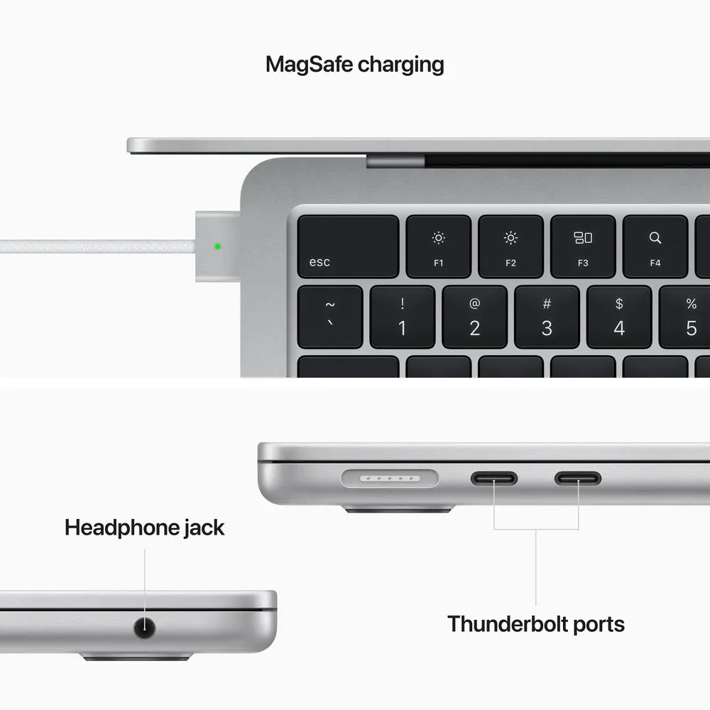 Apple MacBook Air 13" Laptop (M2, 2022, 256/512GB SSD, 4-Colors)   Gray Bundle