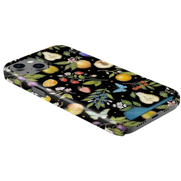 Black Fruits Case and Card Case By Catherine Rowe