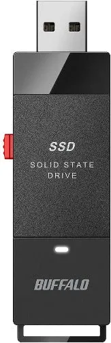 Buffalo 500GB Portable Rugged Solid State Drive, External SSD Stick, USB 3.2 - SSD-PUT500U3B