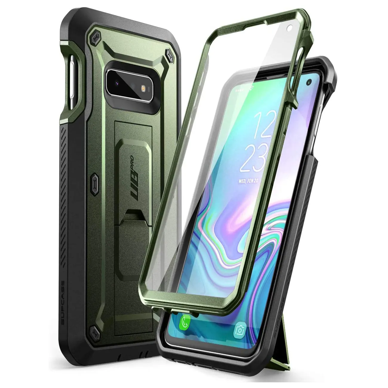 Galaxy S10e Unicorn Beetle Pro Full Body Rugged Holster Case-Dark Green