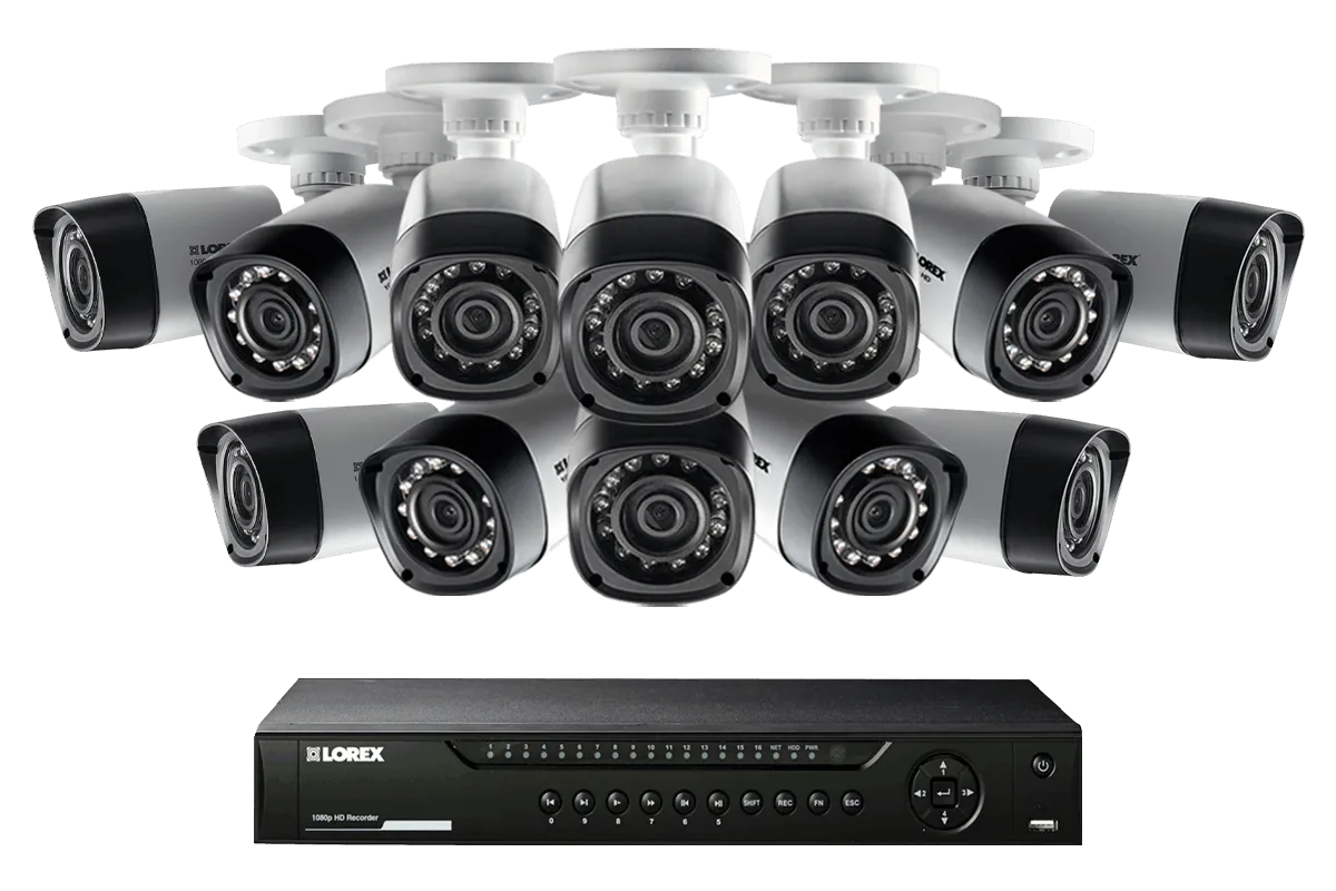 HD 1080p Surveillance Camera System with 12 Cameras