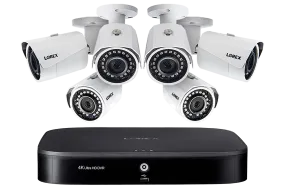 HD Camera System with 8-Channel 4K DVR and Six 1080p HD Metal Outdoor Cameras, 150FT Night Vision