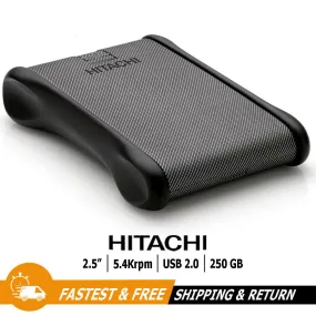 Hitachi SimpleTough 2.5" Portable External Hard Drive 250GB USB 2.0 HDD for PC