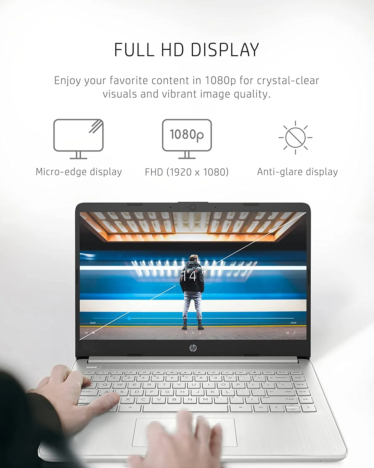 HP 14 Laptop, AMD Ryzen 5 5500U, 8 GB RAM, 256 GB SSD Storage, 14-inch Full HD Display, Windows 11 Home, Thin & Portable, Micro-edge & Anti-glare Screen, Silver (14-fq1025nr, 2021)