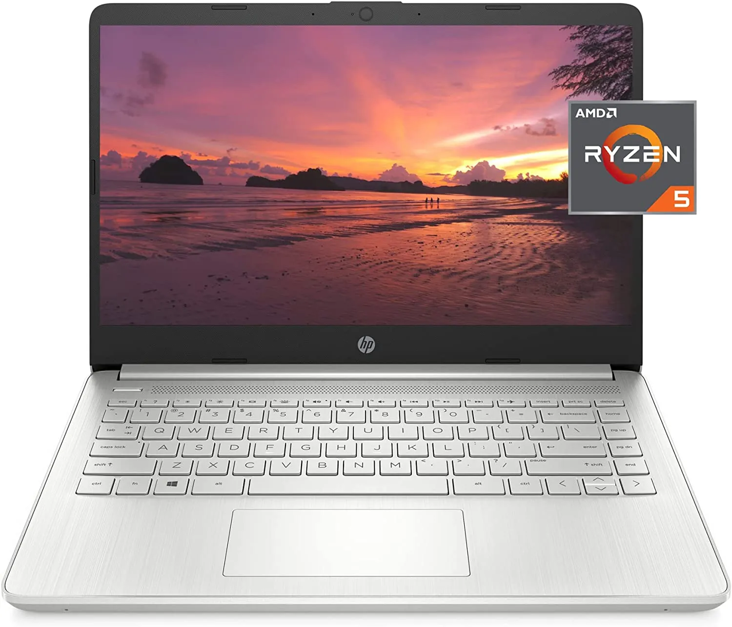 HP 14 Laptop, AMD Ryzen 5 5500U, 8 GB RAM, 256 GB SSD Storage, 14-inch Full HD Display, Windows 11 Home, Thin & Portable, Micro-edge & Anti-glare Screen, Silver (14-fq1025nr, 2021)