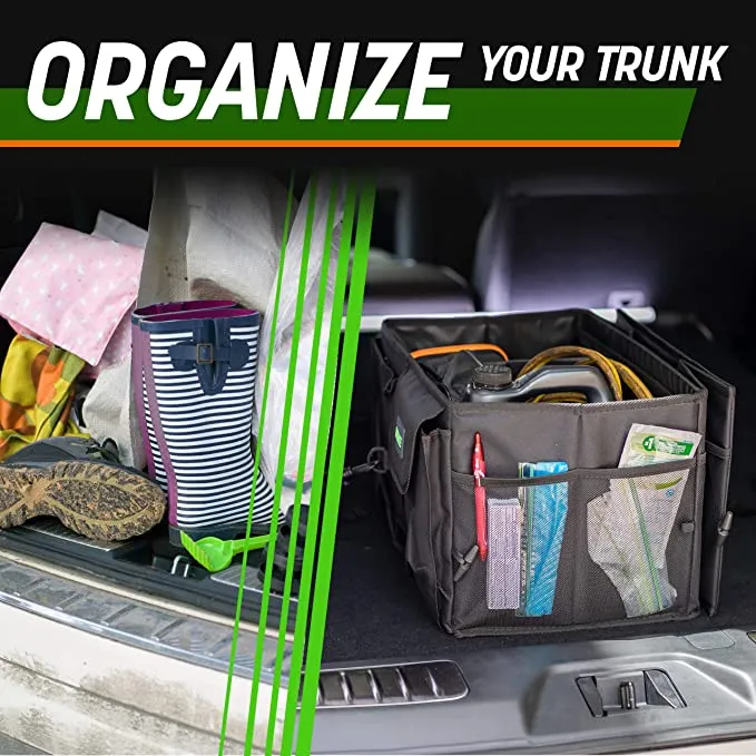 ITEM# 0041   Drive Auto Car Trunk Organizer - Collapsible, Multi-Compartment Automotive SUV Car Organizer for Storage w/ Adjustable Straps - Truck & Car Accessories for Women and Men (Watch Video)