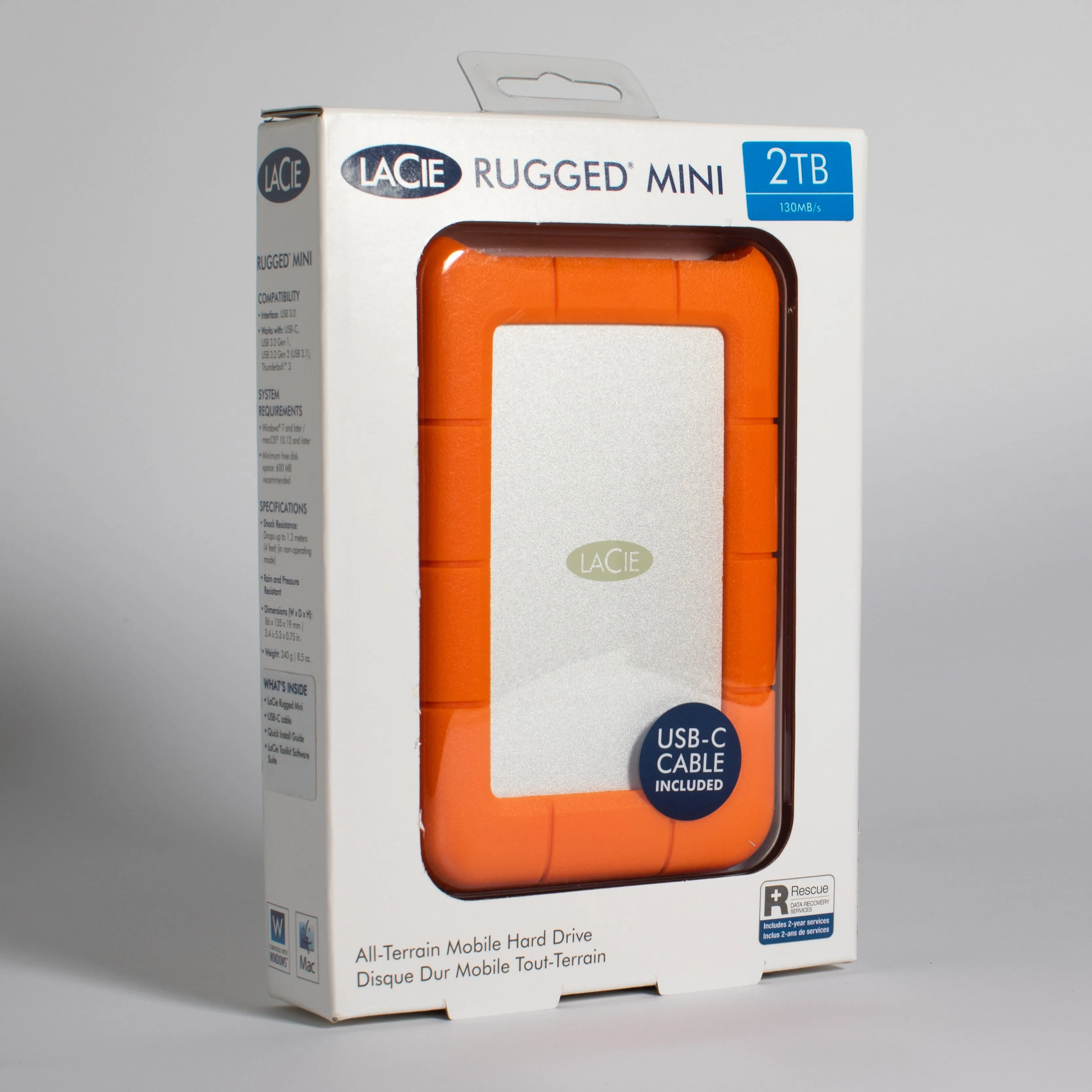 LaCie 2TB Rugged Mini USB 3.0 External Hard Drive