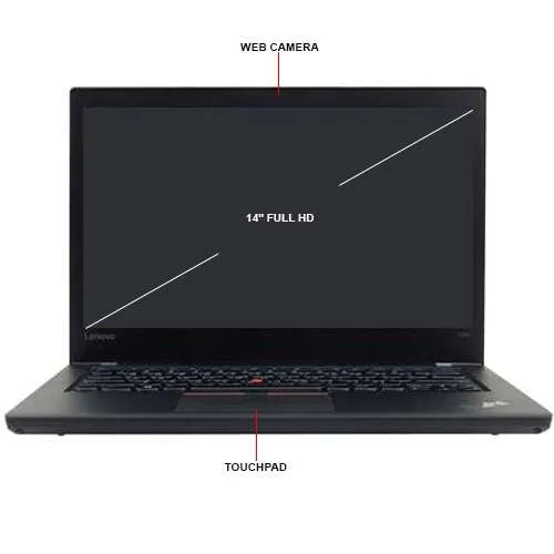 Lenovo ThinkPad T470s Ultrabook 14.1'' FHD IPS (1080p) | Intel Core i7-7600U @ 2.70Ghz, Boost 3.5GHz (7th Gen), 16GB DDR4 RAM, 256GB NVMe M.2 SSD (PCIe), HDMI, Thunderbolt, Windows 10 Pro x64 | Grade A (Certified Refurbished), 1 Year Warranty