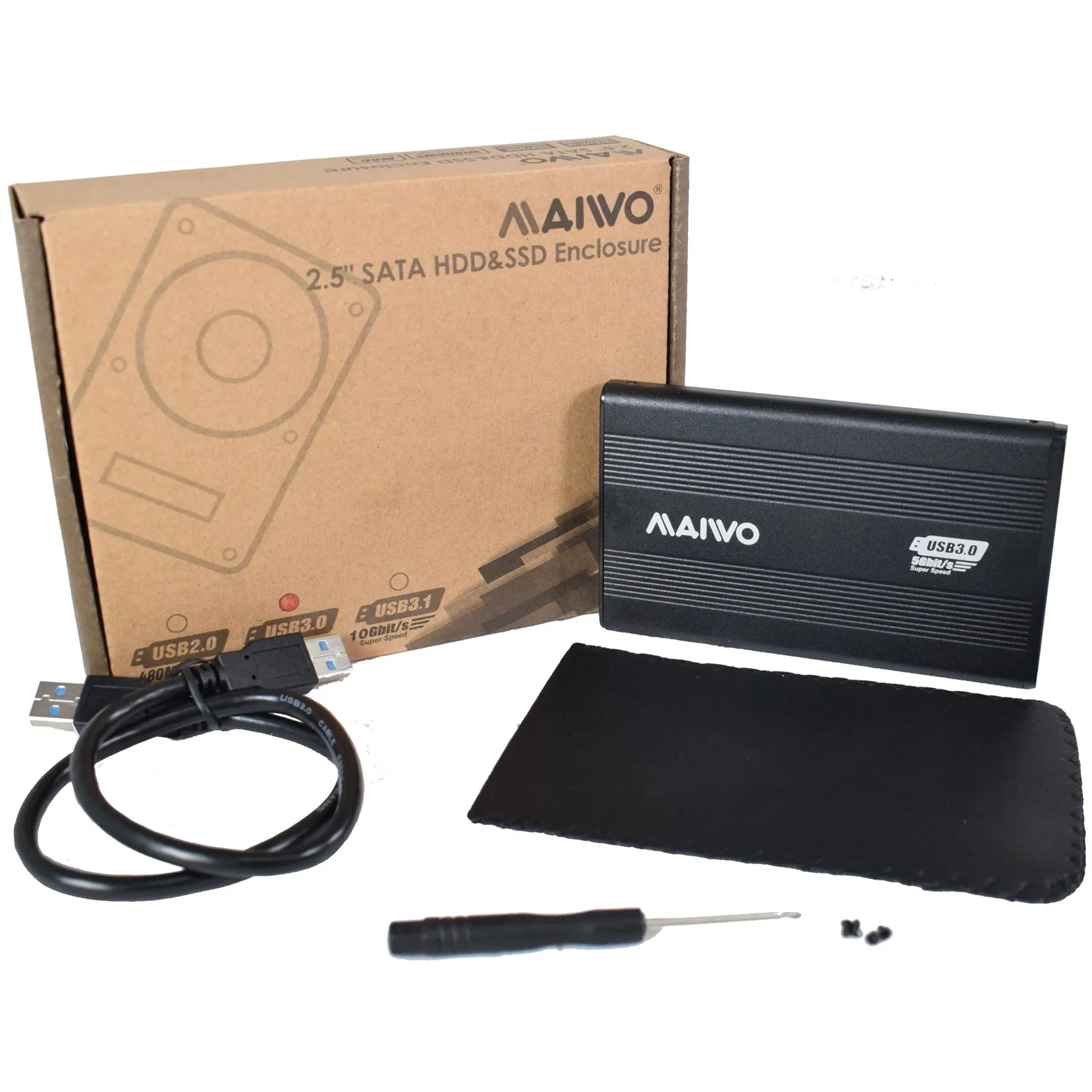 Maiwo USB 3.0 2.5" External Hard Drive Enclosure, SSD / HDD Enclosure SATA 3.0 Gb/s