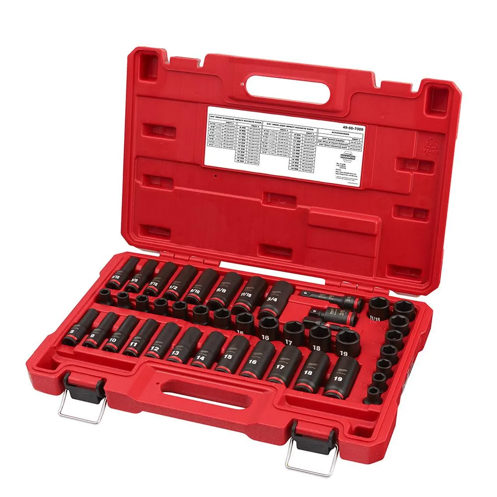 Milwaukee 49-66-7009 SHOCKWAVE Impact Duty 3/8" Drive SAE & Metric Socket Set