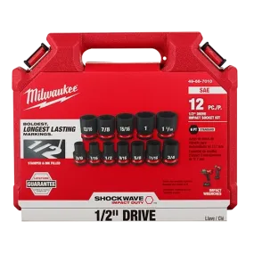 Milwaukee 49-66-7010 12 PC SHOCKWAVE Impact Duty™ 1/2" Drive SAE Standard 6 Point Socket Set