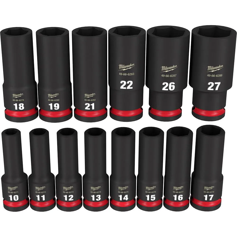 Milwaukee 49-66-7014 SHOCKWAVE Impact Duty 1/2" Drive Metric Socket Set