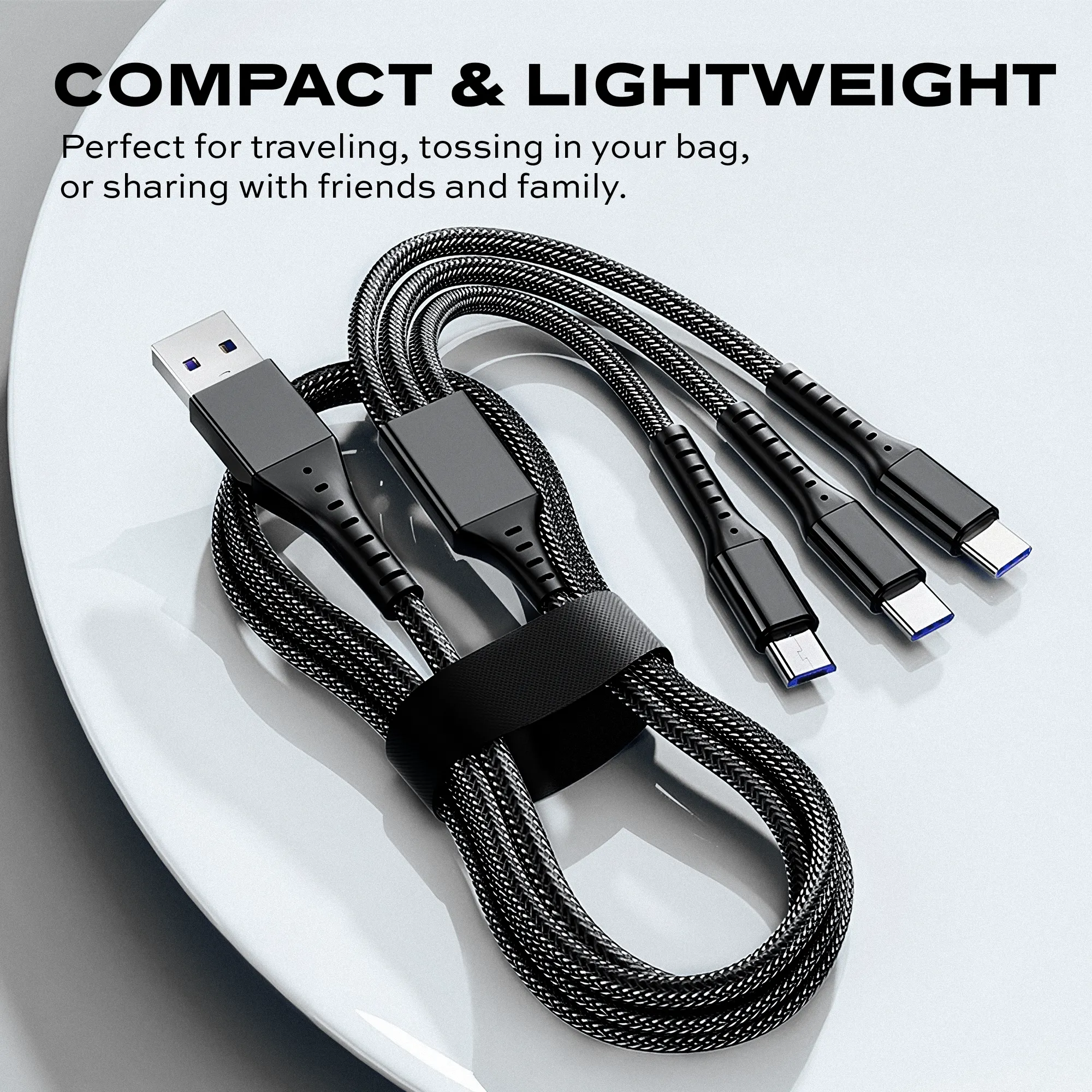 Omnicable | 3-in-1 Cable | USB-C, Lightning, Micro-USB