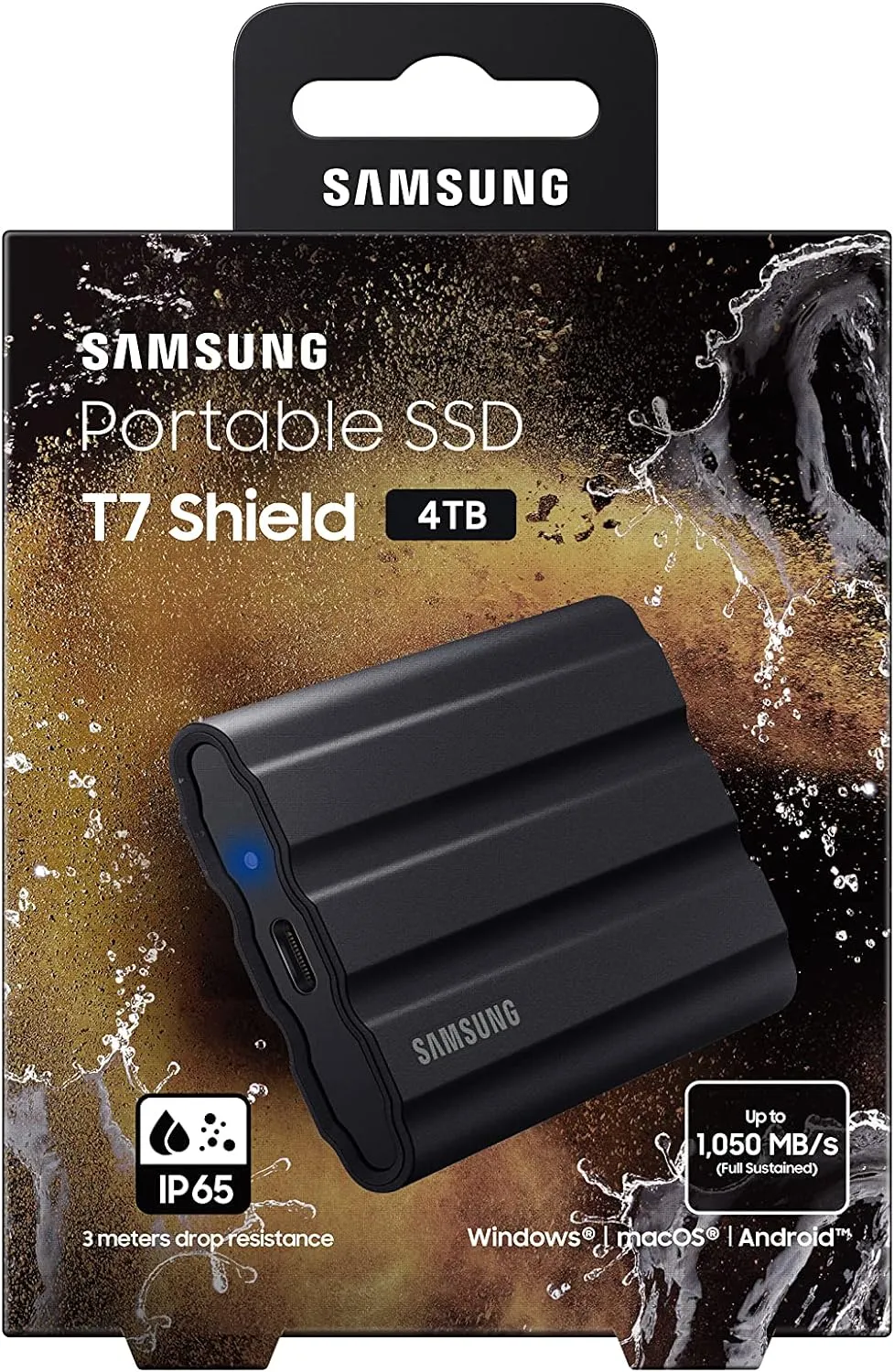 Samsung T7 Shield 4TB Portable SSD, USB 3.2 Gen 2, External Storage, Black, MU-PE4T0S